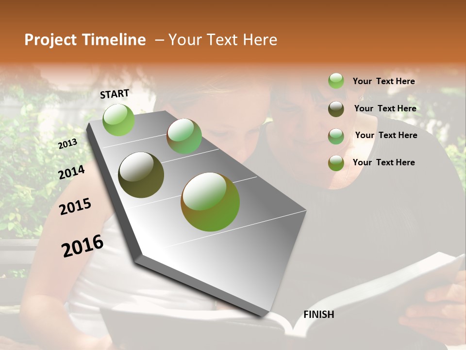 Grandmother And Granddaughter Reading A Book PowerPoint Template