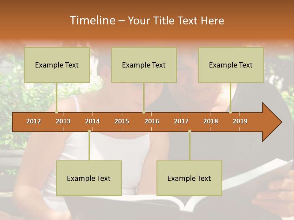 Grandmother And Granddaughter Reading A Book PowerPoint Template