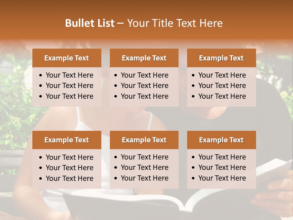 Grandmother And Granddaughter Reading A Book PowerPoint Template