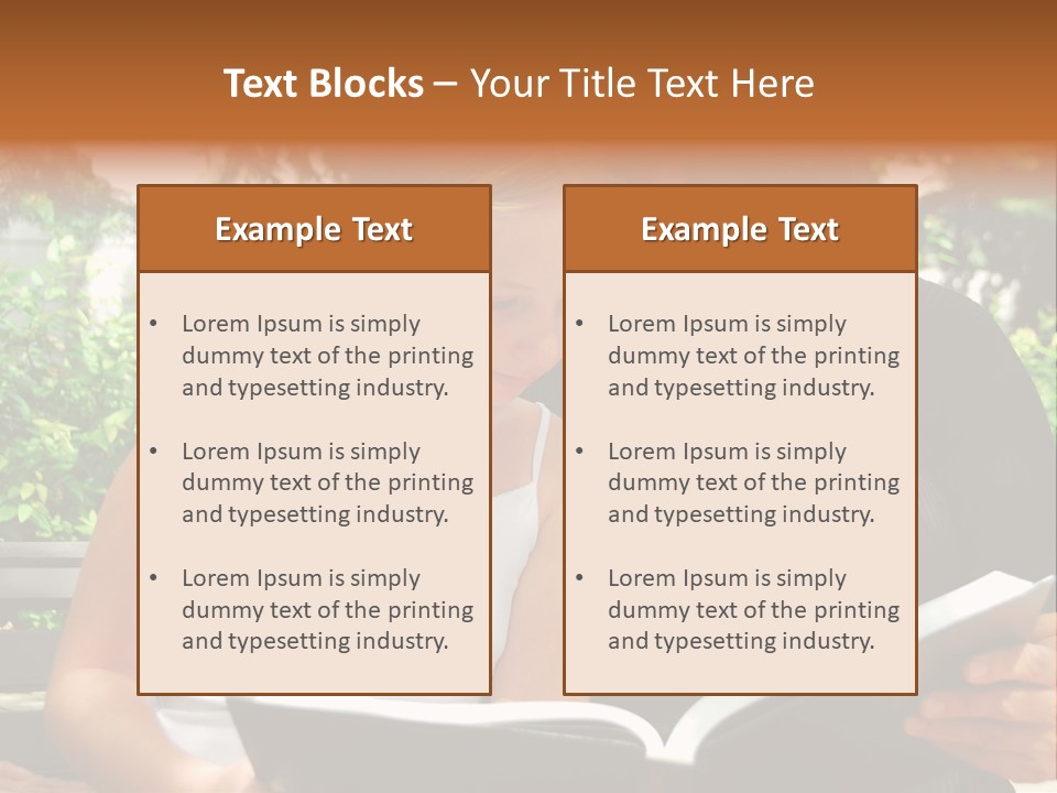 Grandmother And Granddaughter Reading A Book PowerPoint Template