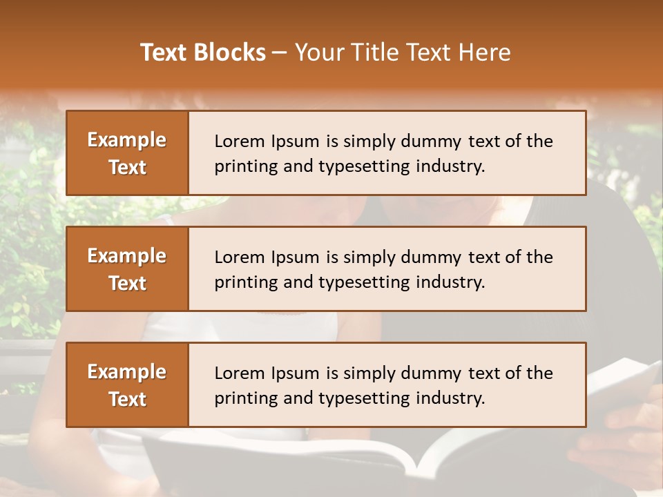 Grandmother And Granddaughter Reading A Book PowerPoint Template