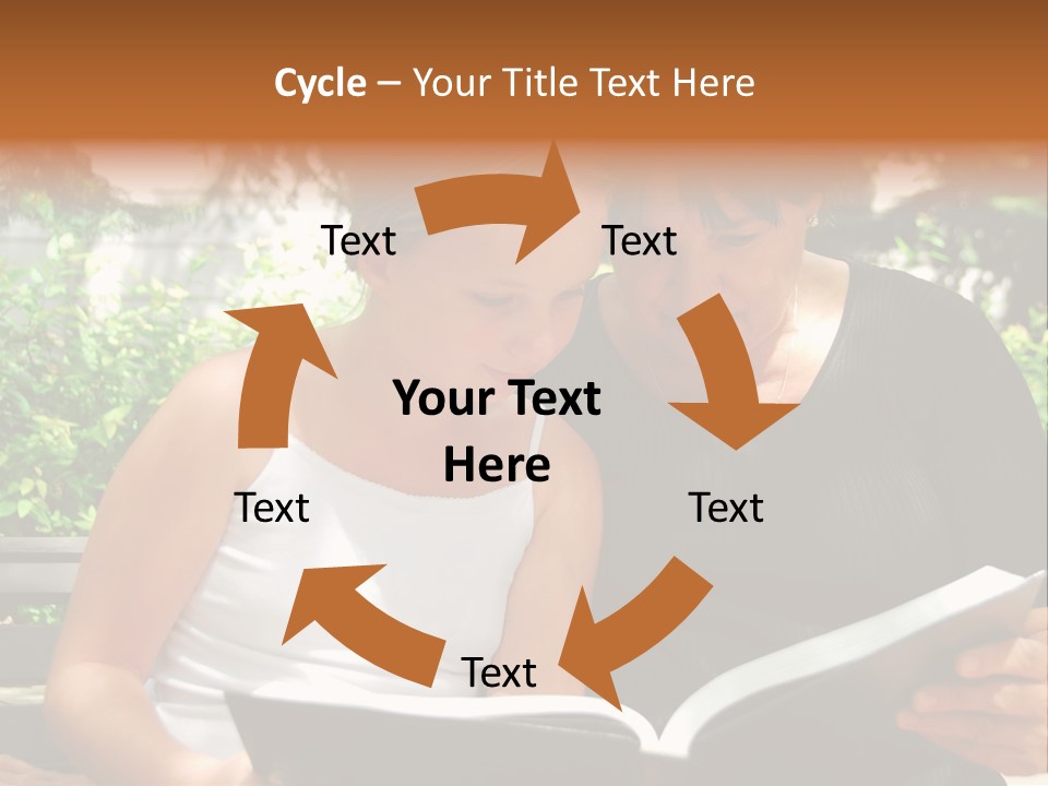 Grandmother And Granddaughter Reading A Book PowerPoint Template