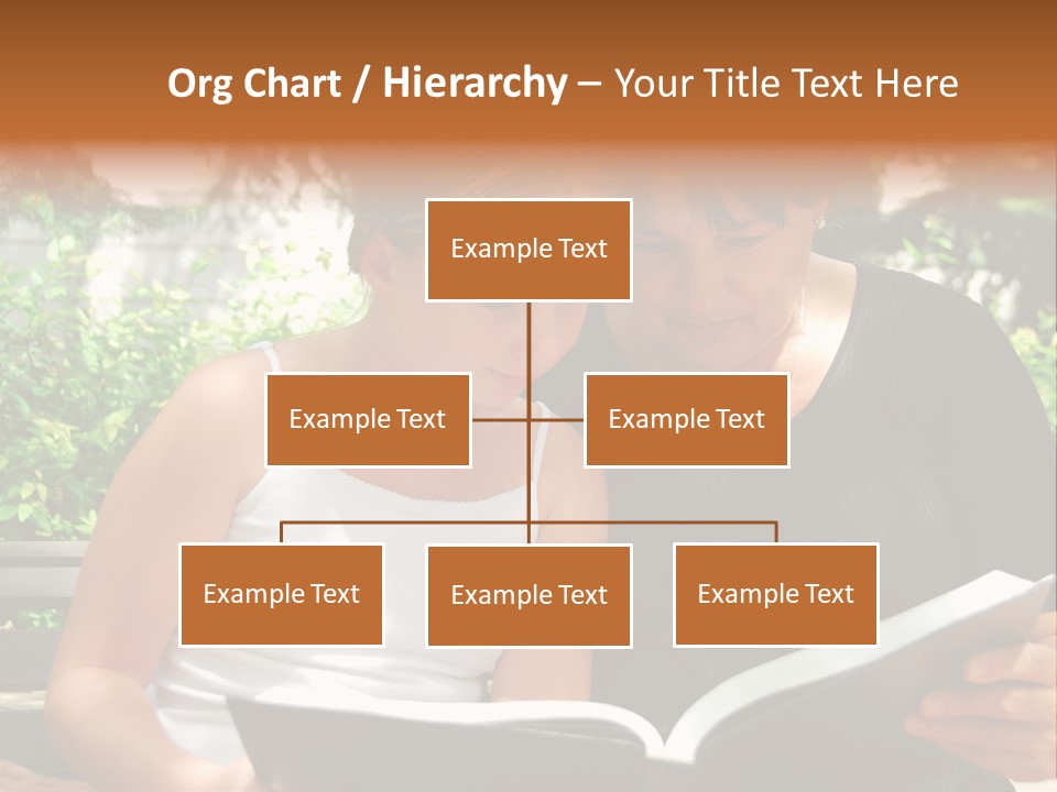 Grandmother And Granddaughter Reading A Book PowerPoint Template