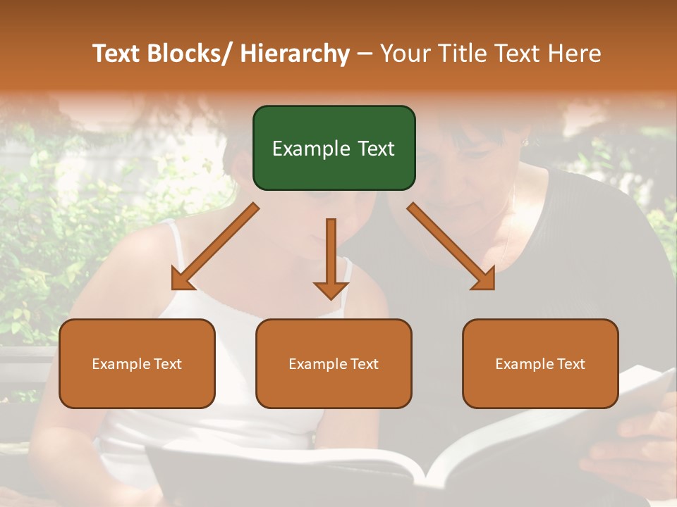 Grandmother And Granddaughter Reading A Book PowerPoint Template