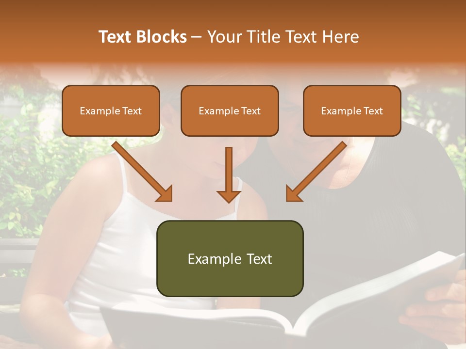 Grandmother And Granddaughter Reading A Book PowerPoint Template