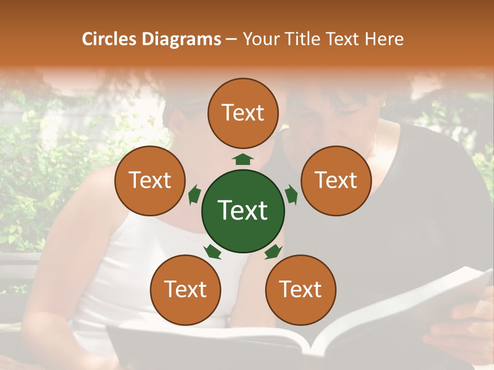 Grandmother And Granddaughter Reading A Book PowerPoint Template