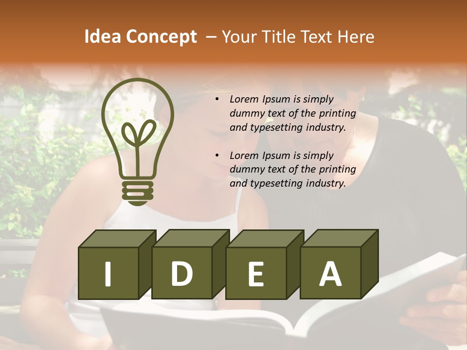 Grandmother And Granddaughter Reading A Book PowerPoint Template