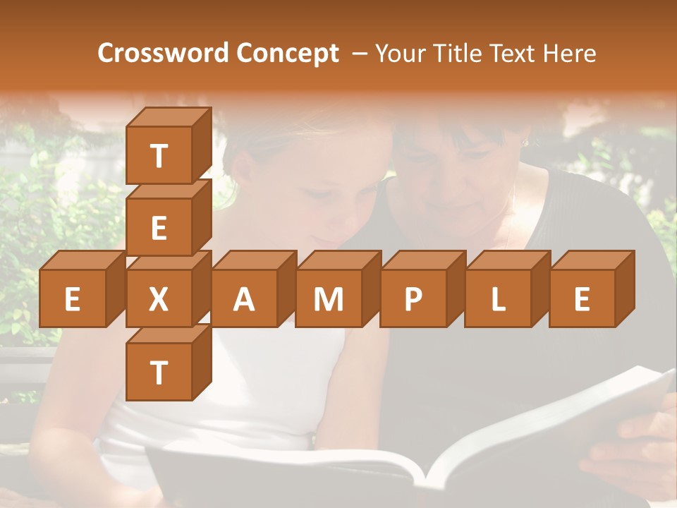 Grandmother And Granddaughter Reading A Book PowerPoint Template