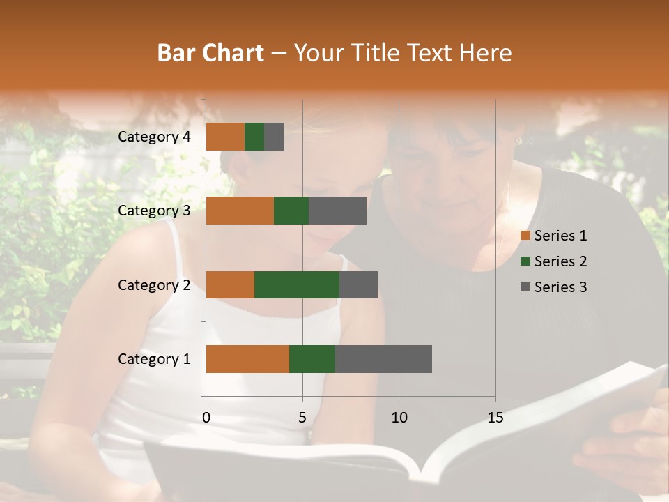 Grandmother And Granddaughter Reading A Book PowerPoint Template