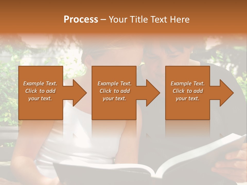 Grandmother And Granddaughter Reading A Book PowerPoint Template