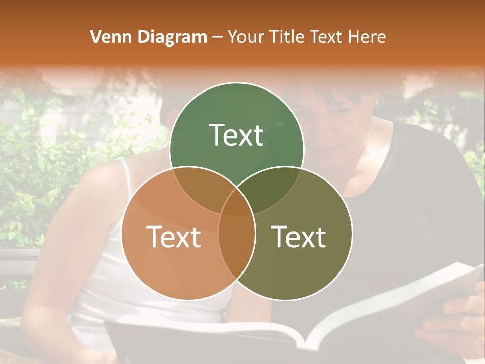 Grandmother And Granddaughter Reading A Book PowerPoint Template