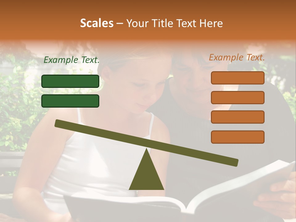 Grandmother And Granddaughter Reading A Book PowerPoint Template