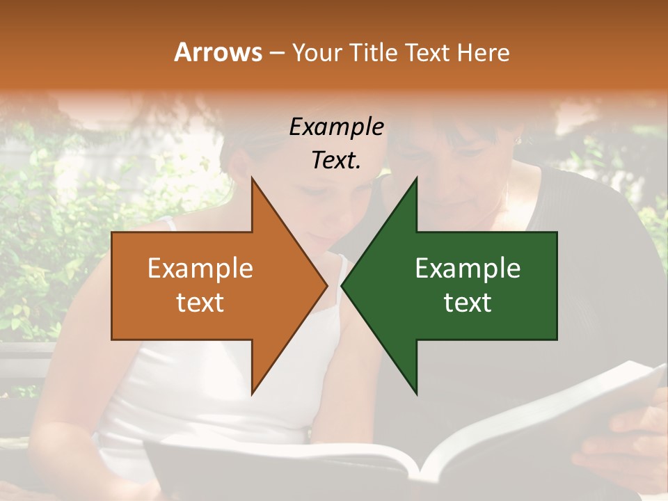 Grandmother And Granddaughter Reading A Book PowerPoint Template