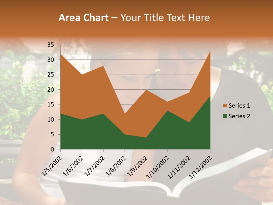 Grandmother And Granddaughter Reading A Book PowerPoint Template