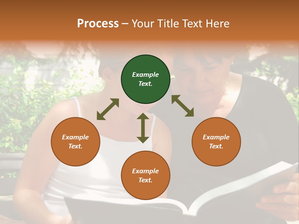 Grandmother And Granddaughter Reading A Book PowerPoint Template