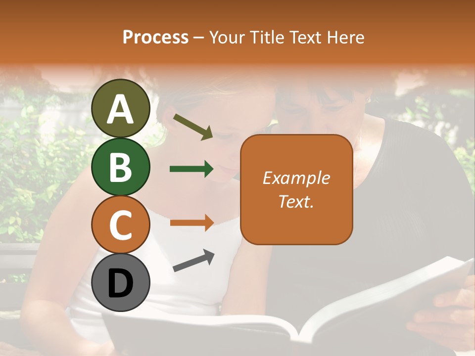 Grandmother And Granddaughter Reading A Book PowerPoint Template