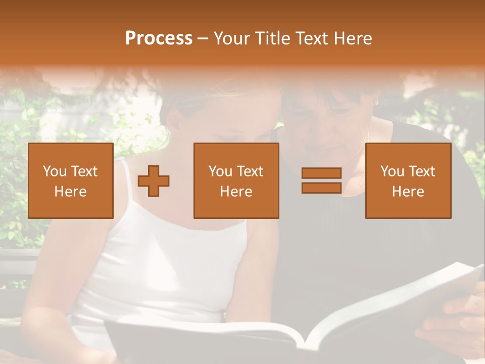 Grandmother And Granddaughter Reading A Book PowerPoint Template