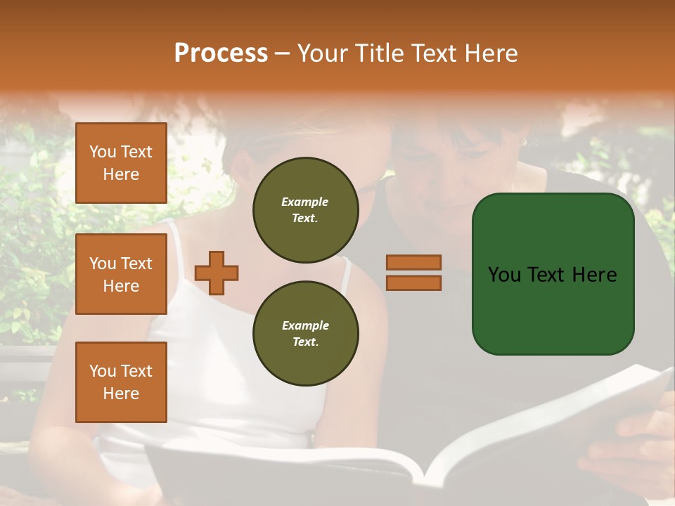 Grandmother And Granddaughter Reading A Book PowerPoint Template
