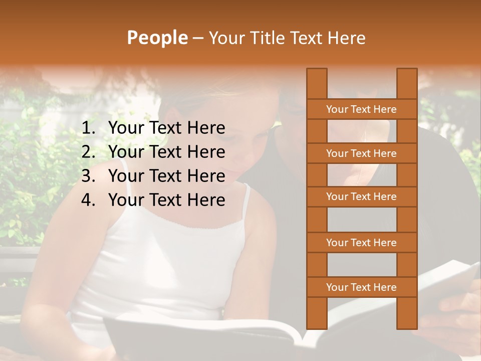 Grandmother And Granddaughter Reading A Book PowerPoint Template