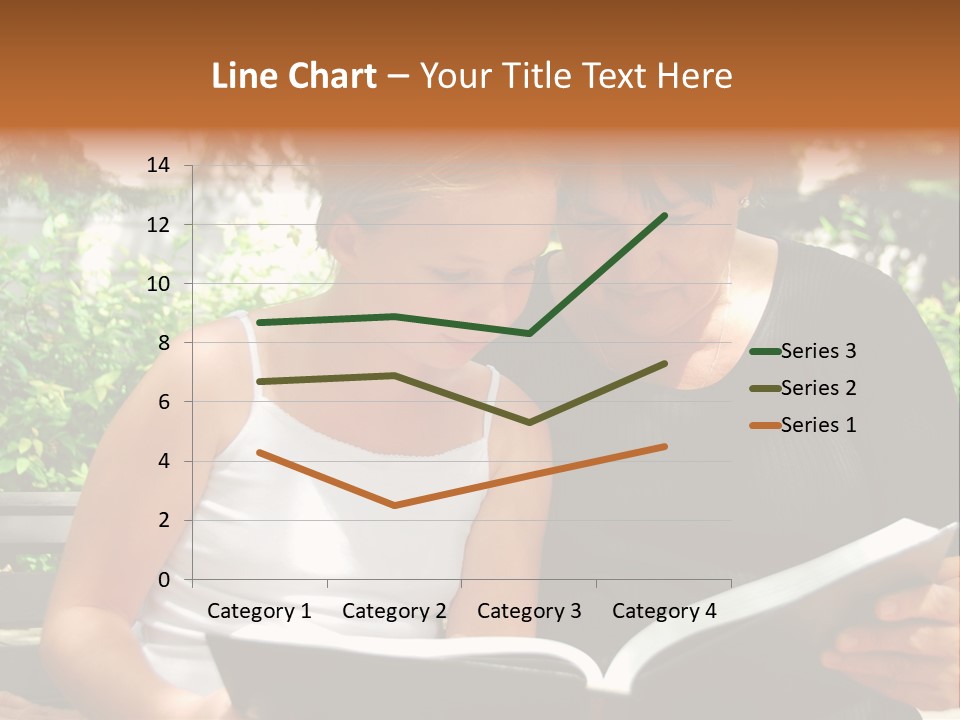 Grandmother And Granddaughter Reading A Book PowerPoint Template