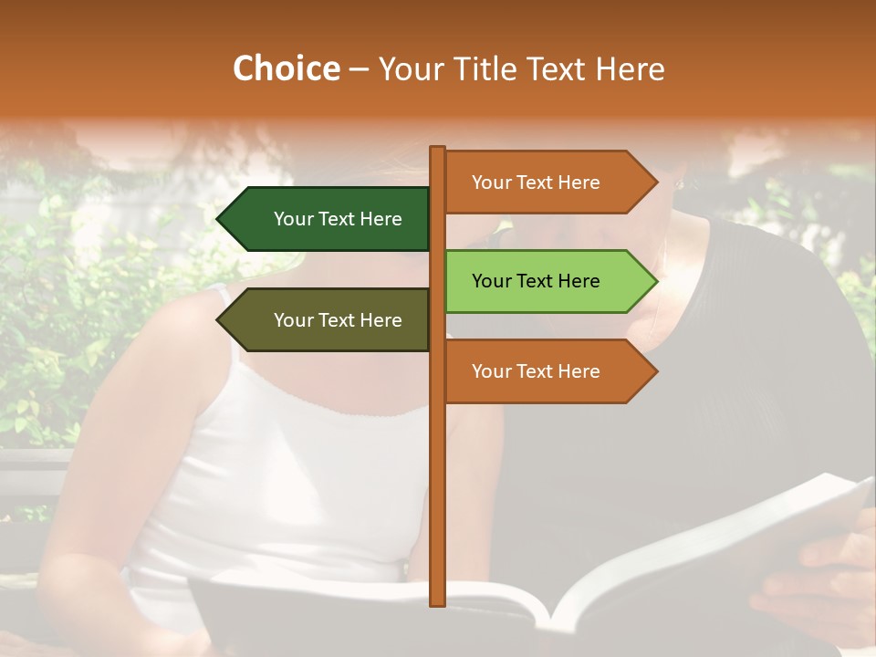 Grandmother And Granddaughter Reading A Book PowerPoint Template