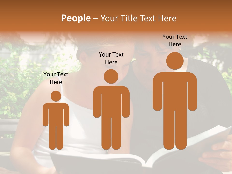 Grandmother And Granddaughter Reading A Book PowerPoint Template