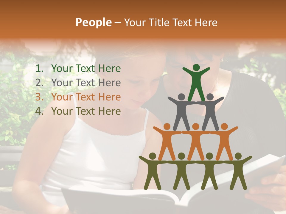 Grandmother And Granddaughter Reading A Book PowerPoint Template