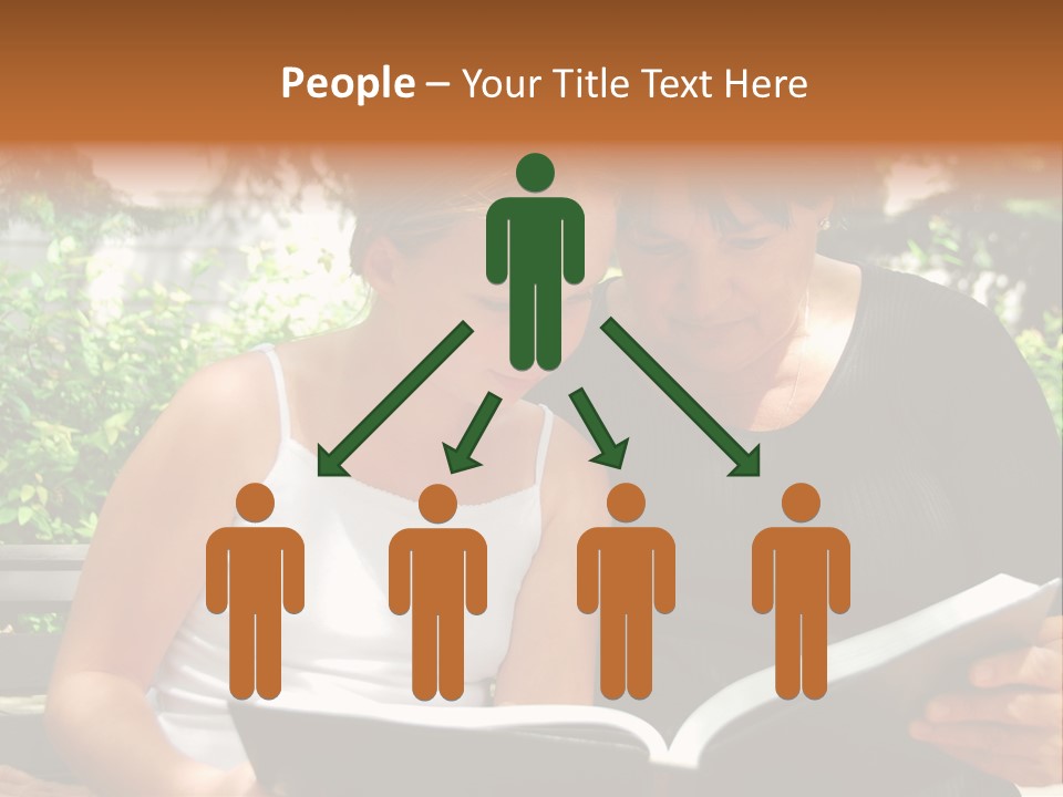 Grandmother And Granddaughter Reading A Book PowerPoint Template