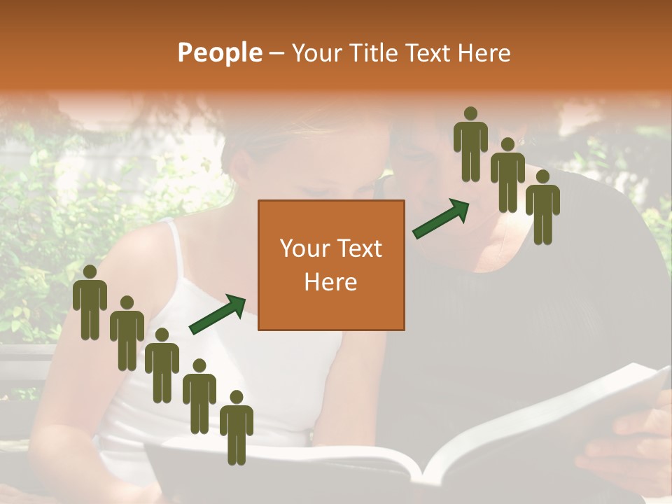 Grandmother And Granddaughter Reading A Book PowerPoint Template