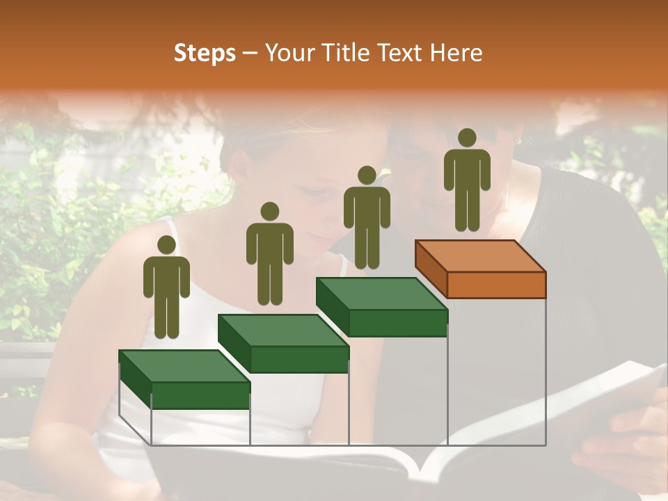 Grandmother And Granddaughter Reading A Book PowerPoint Template