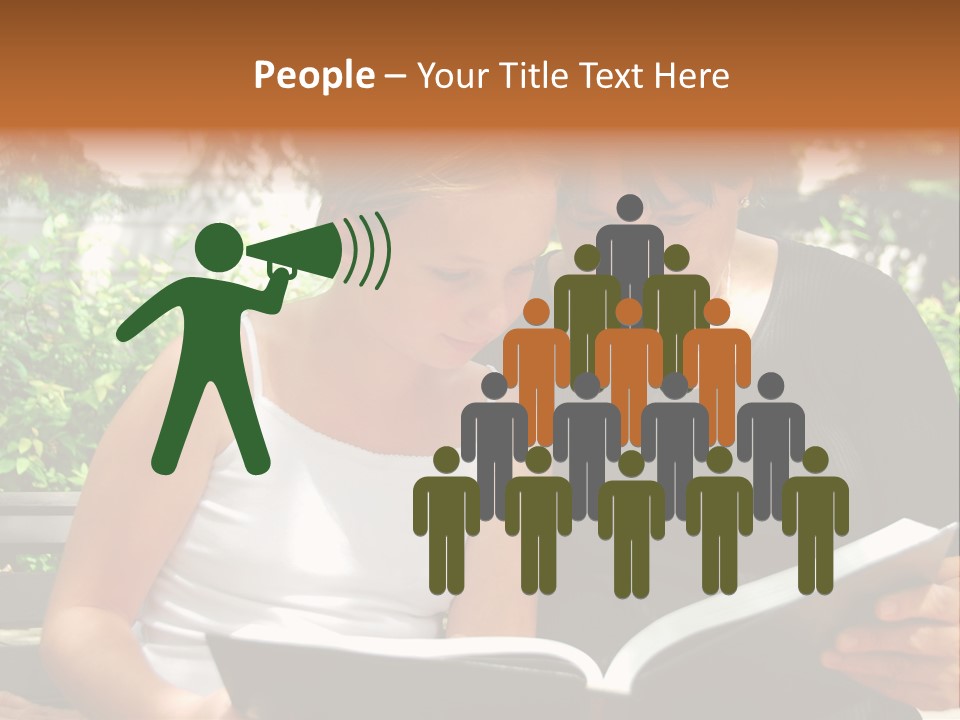 Grandmother And Granddaughter Reading A Book PowerPoint Template