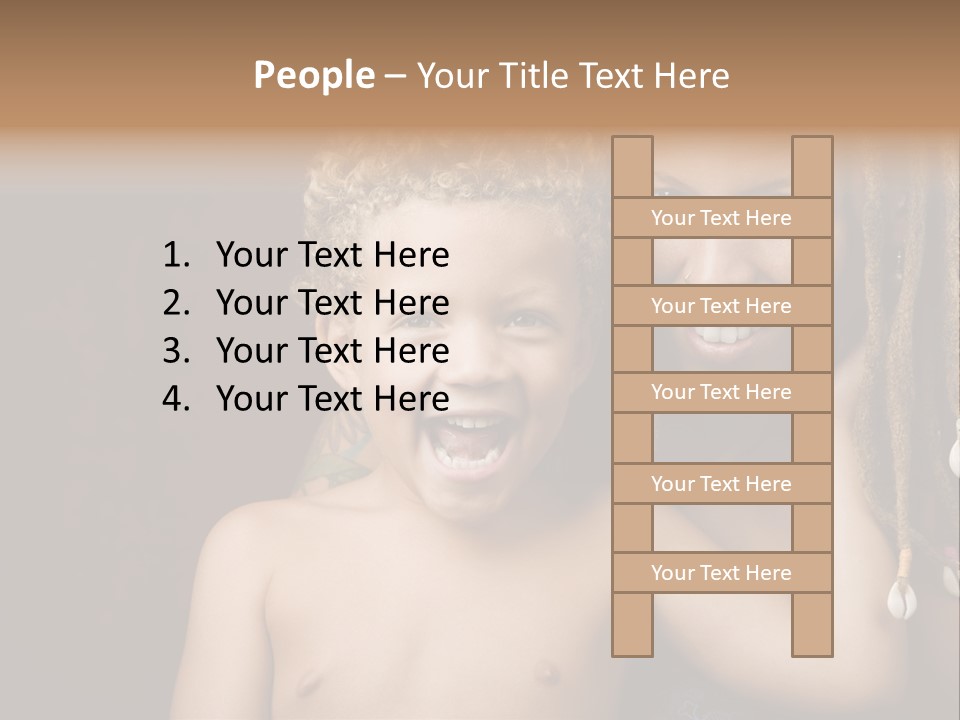 African American Mother And Biracial Son PowerPoint Template