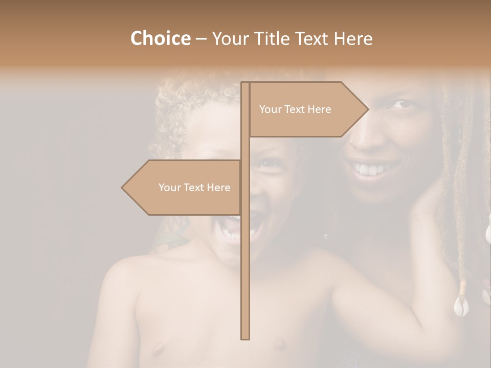 African American Mother And Biracial Son PowerPoint Template