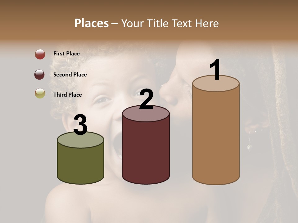 A Woman Kissing A Child With Her Mouth Open PowerPoint Template