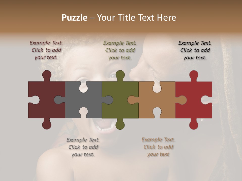 A Woman Kissing A Child With Her Mouth Open PowerPoint Template