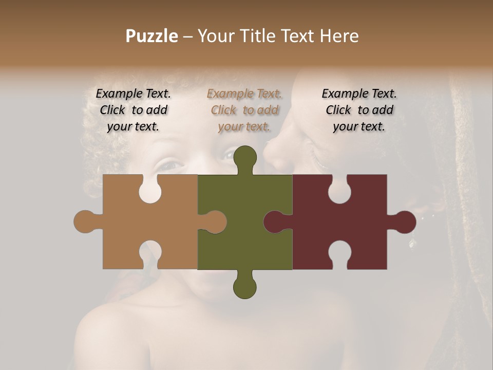 A Woman Kissing A Child With Her Mouth Open PowerPoint Template