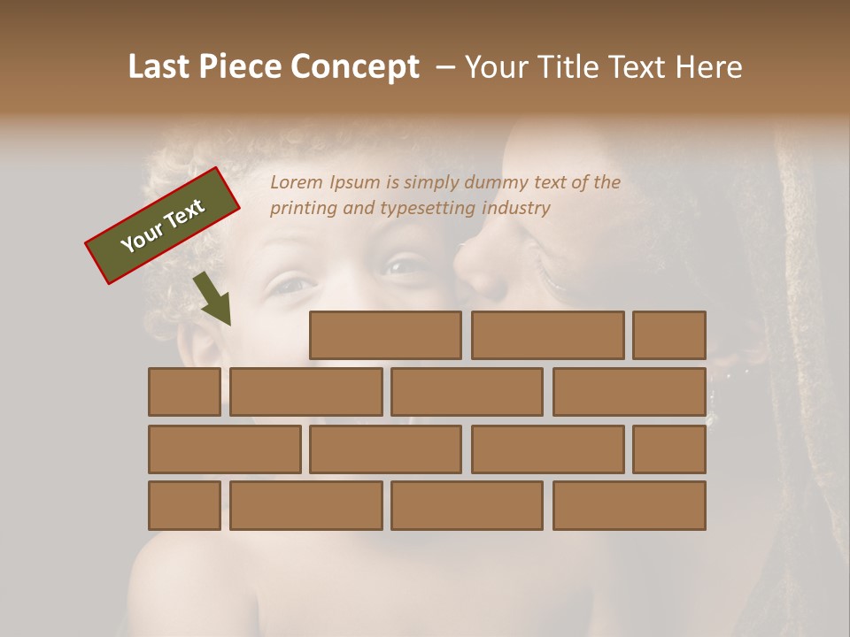 A Woman Kissing A Child With Her Mouth Open PowerPoint Template