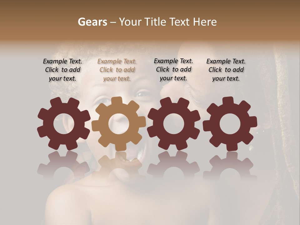 A Woman Kissing A Child With Her Mouth Open PowerPoint Template