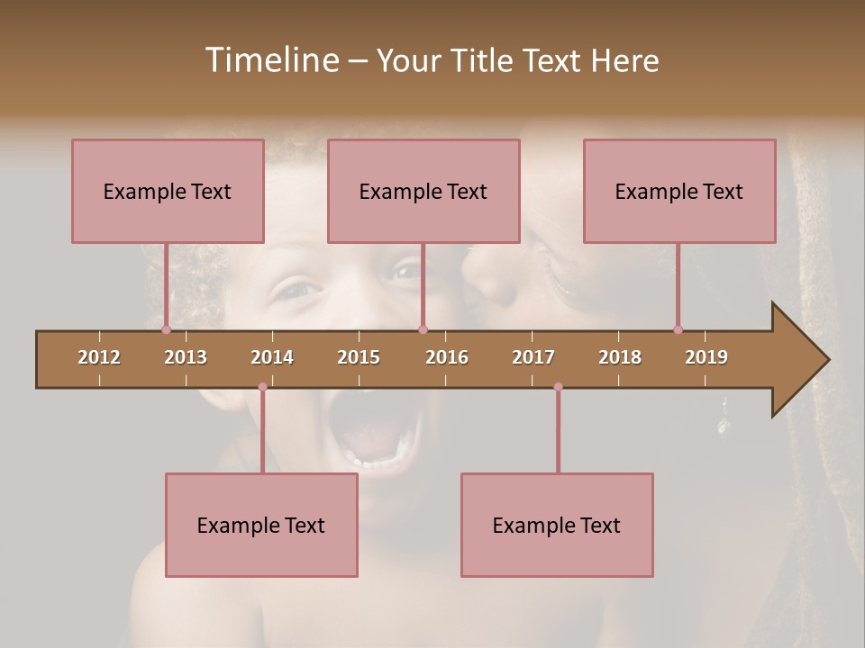 A Woman Kissing A Child With Her Mouth Open PowerPoint Template