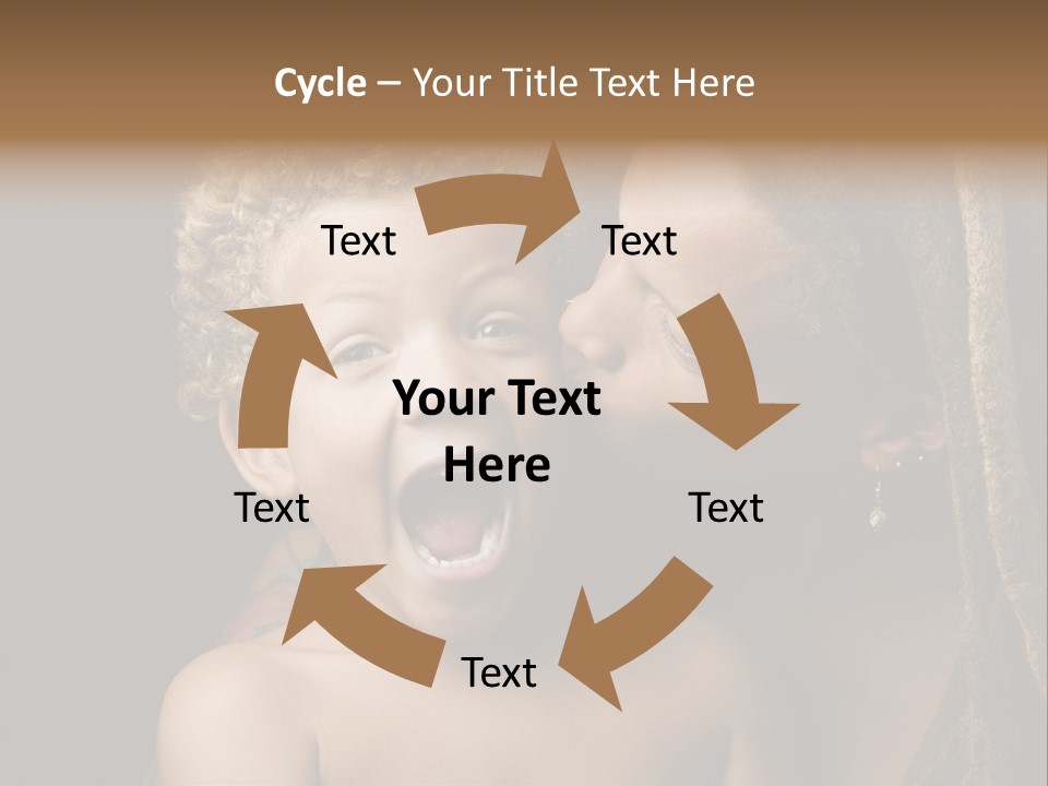 A Woman Kissing A Child With Her Mouth Open PowerPoint Template