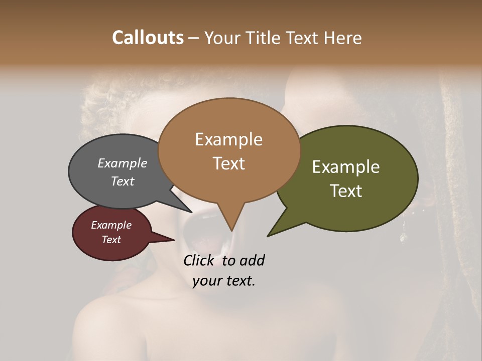 A Woman Kissing A Child With Her Mouth Open PowerPoint Template