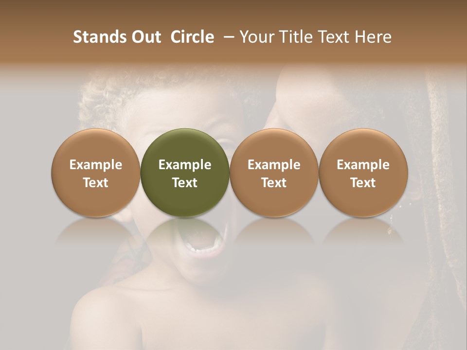 A Woman Kissing A Child With Her Mouth Open PowerPoint Template