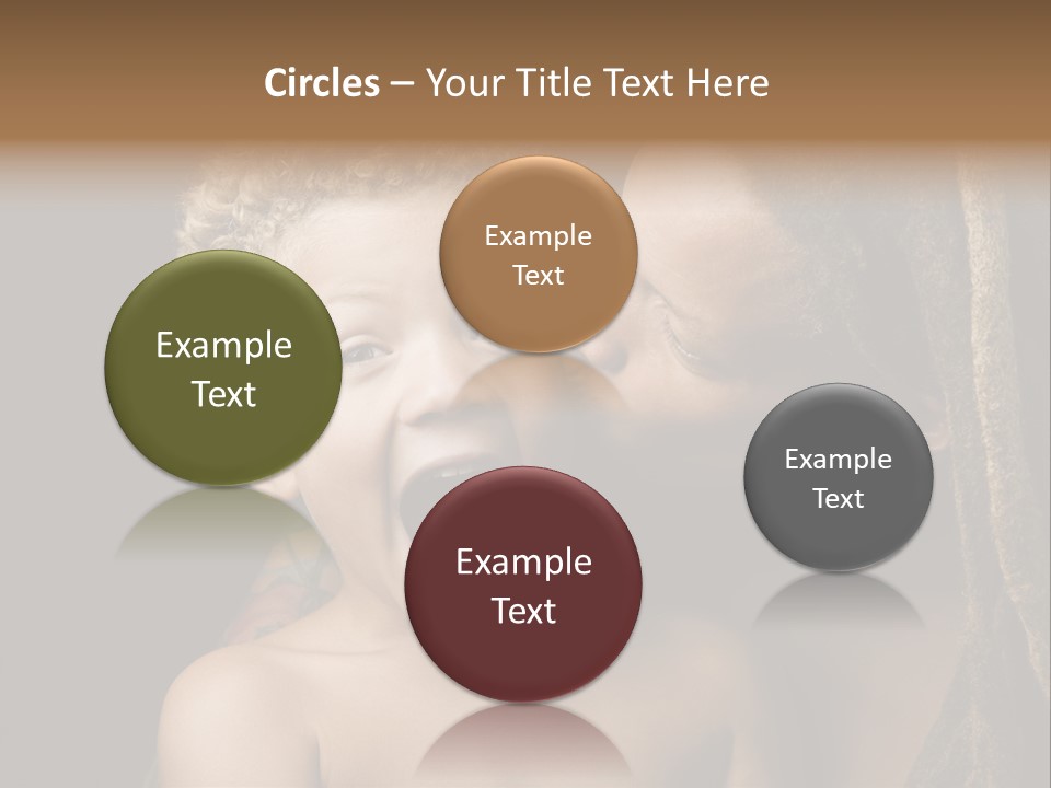 A Woman Kissing A Child With Her Mouth Open PowerPoint Template