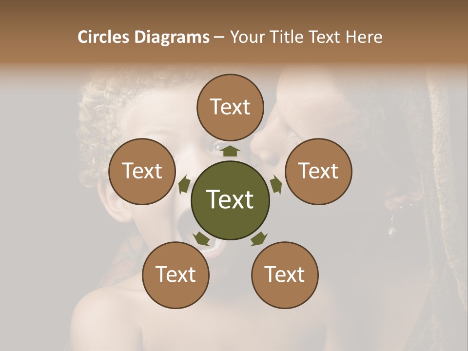 A Woman Kissing A Child With Her Mouth Open PowerPoint Template