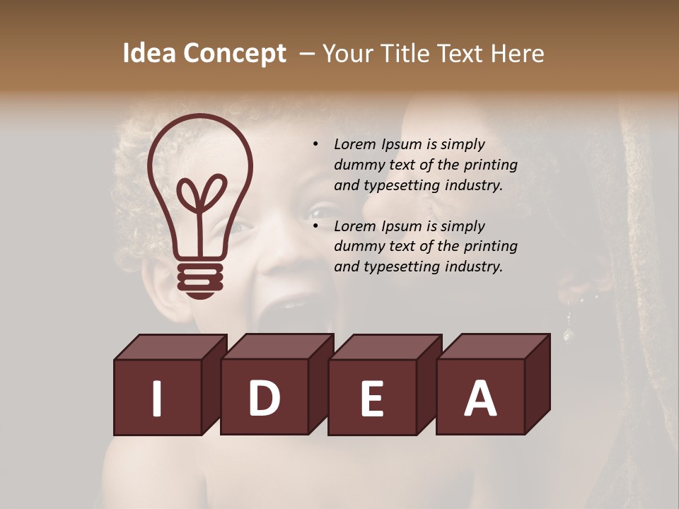 A Woman Kissing A Child With Her Mouth Open PowerPoint Template