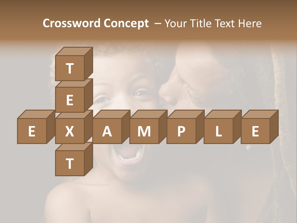 A Woman Kissing A Child With Her Mouth Open PowerPoint Template