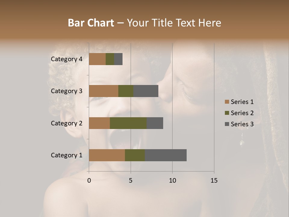 A Woman Kissing A Child With Her Mouth Open PowerPoint Template