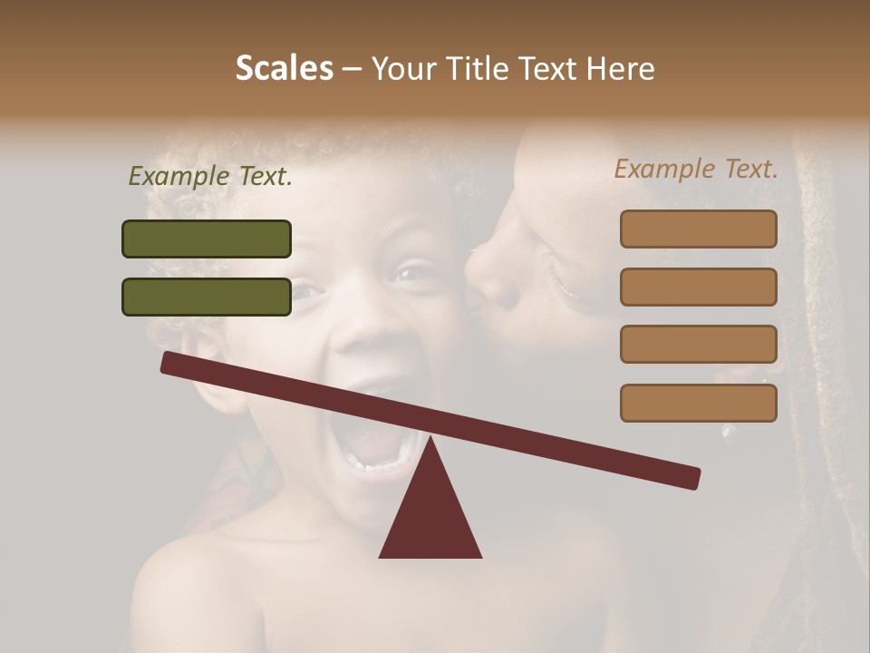 A Woman Kissing A Child With Her Mouth Open PowerPoint Template