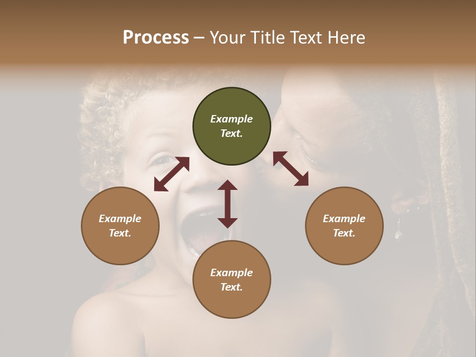 A Woman Kissing A Child With Her Mouth Open PowerPoint Template