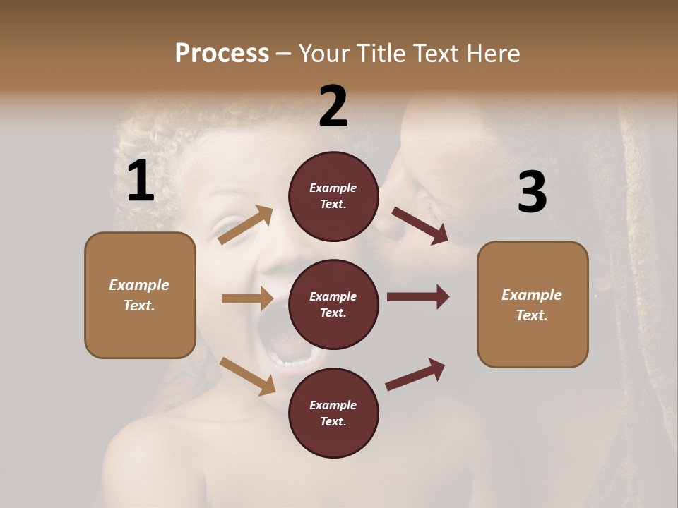 A Woman Kissing A Child With Her Mouth Open PowerPoint Template